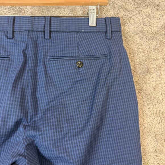 Banana Republic Slim-Tapered Fit 32 x 30 Blue Pants Men's Gingham Check Plaid - Picture 7 of 12